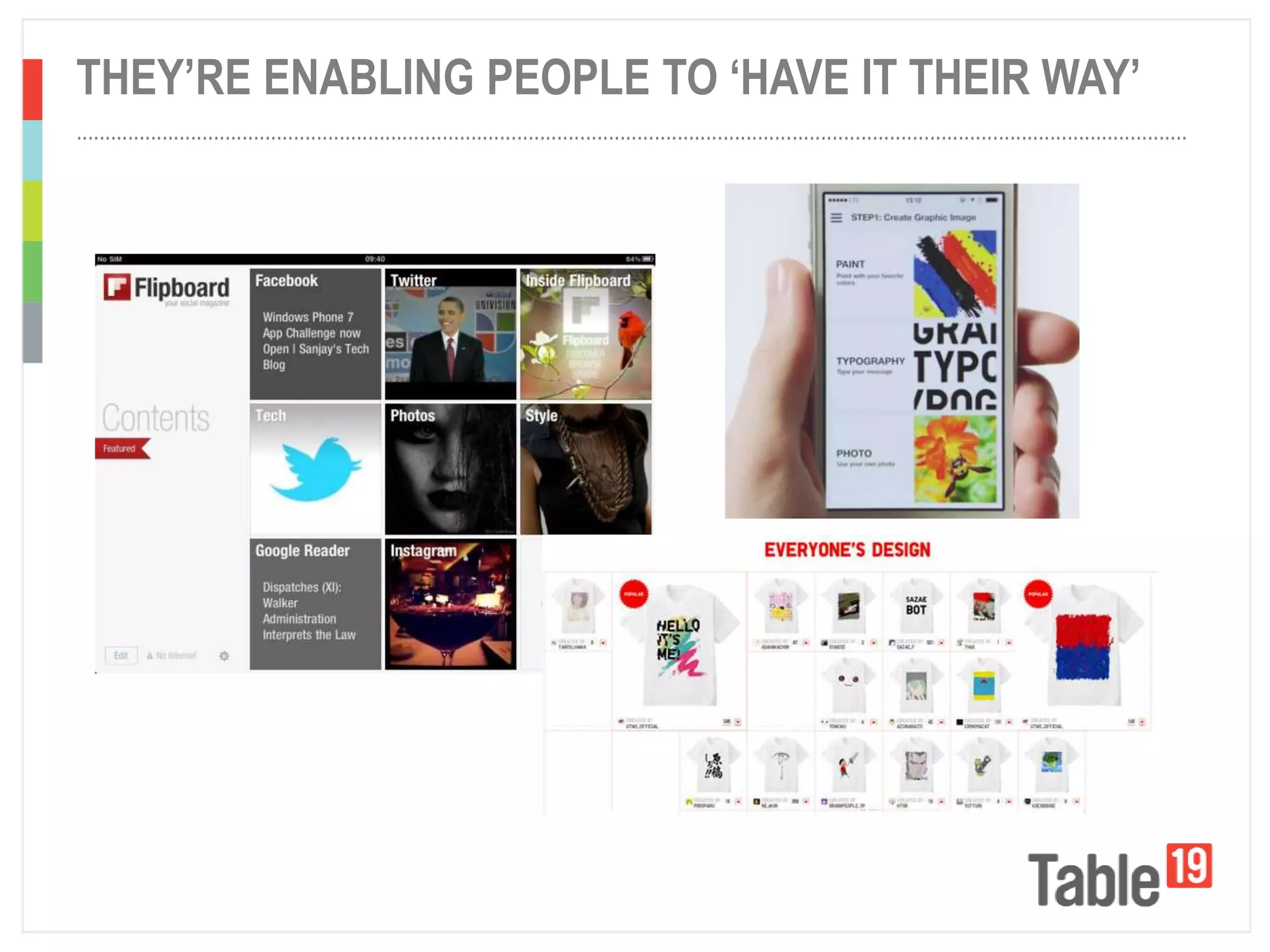 ..................................................................................................................................................................................................
THEY’RE ENABLING PEOPLE TO ‘HAVE IT THEIR WAY’
 