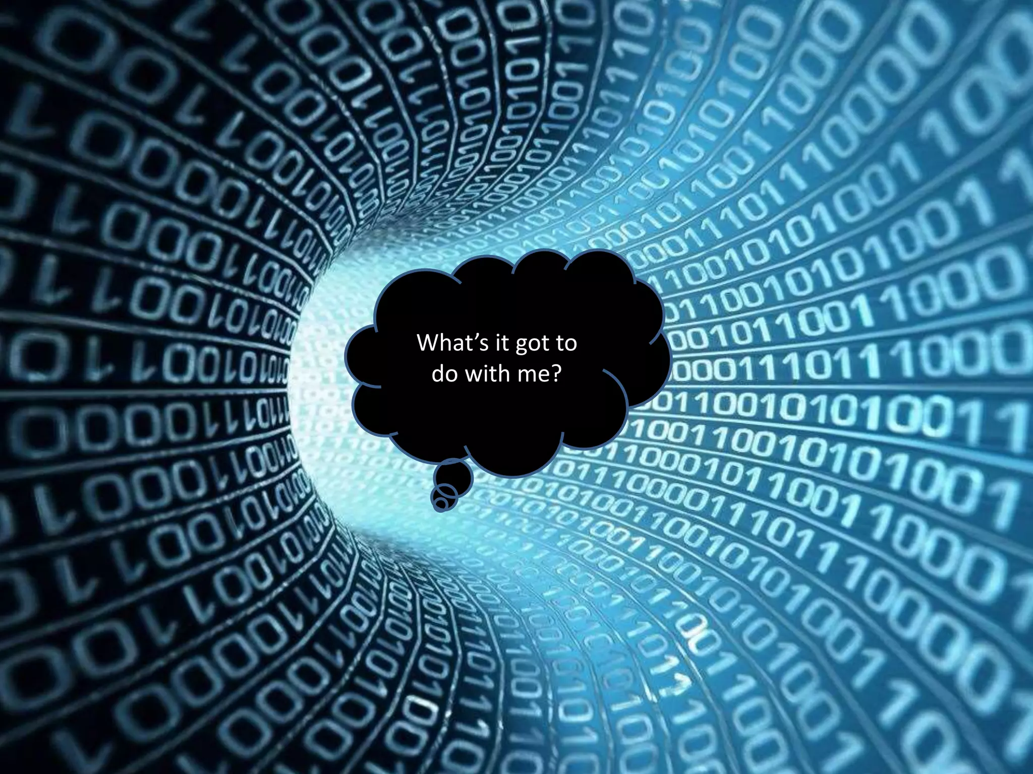 ..................................................................................................................................................................................................
What’s it got to
do with me?
 
