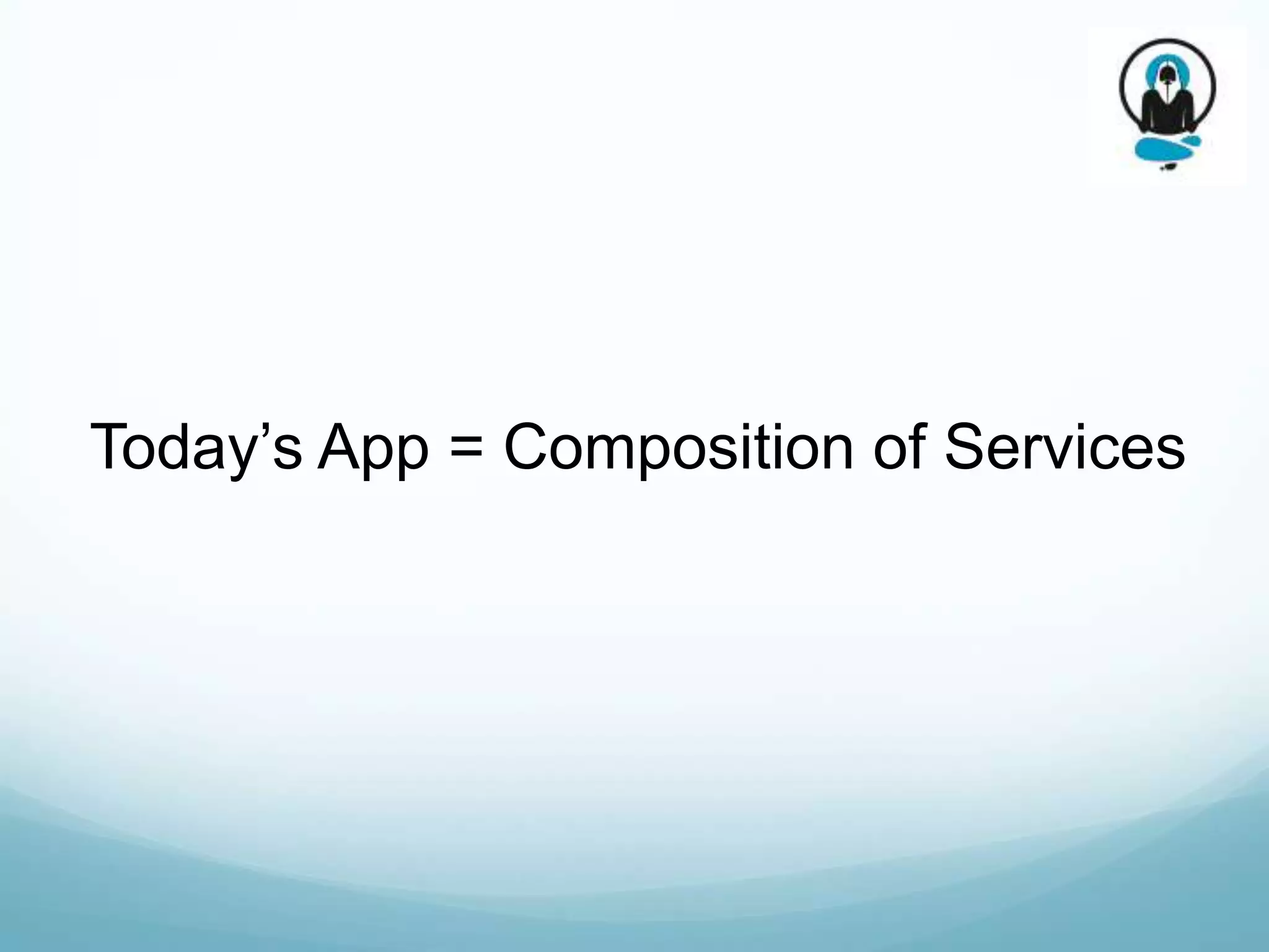 Today’s App = Composition of Services
 
