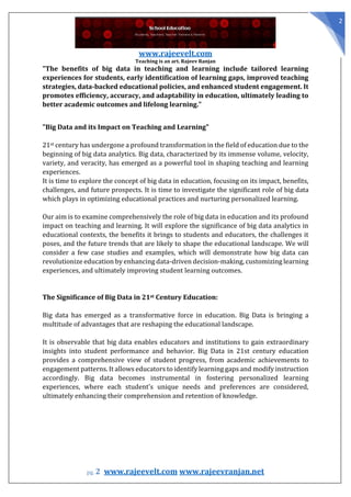 Big Data Impact on Teaching and Learning | PDF