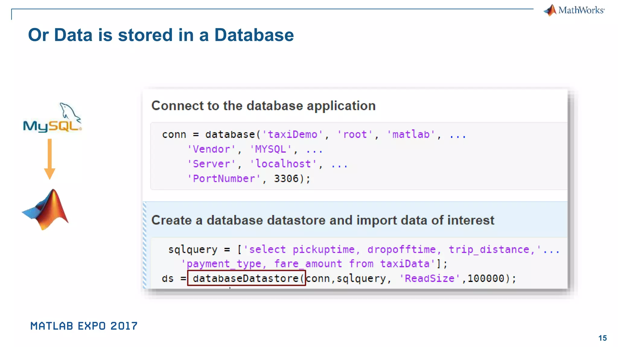 15 Or Data is stored in a Database 