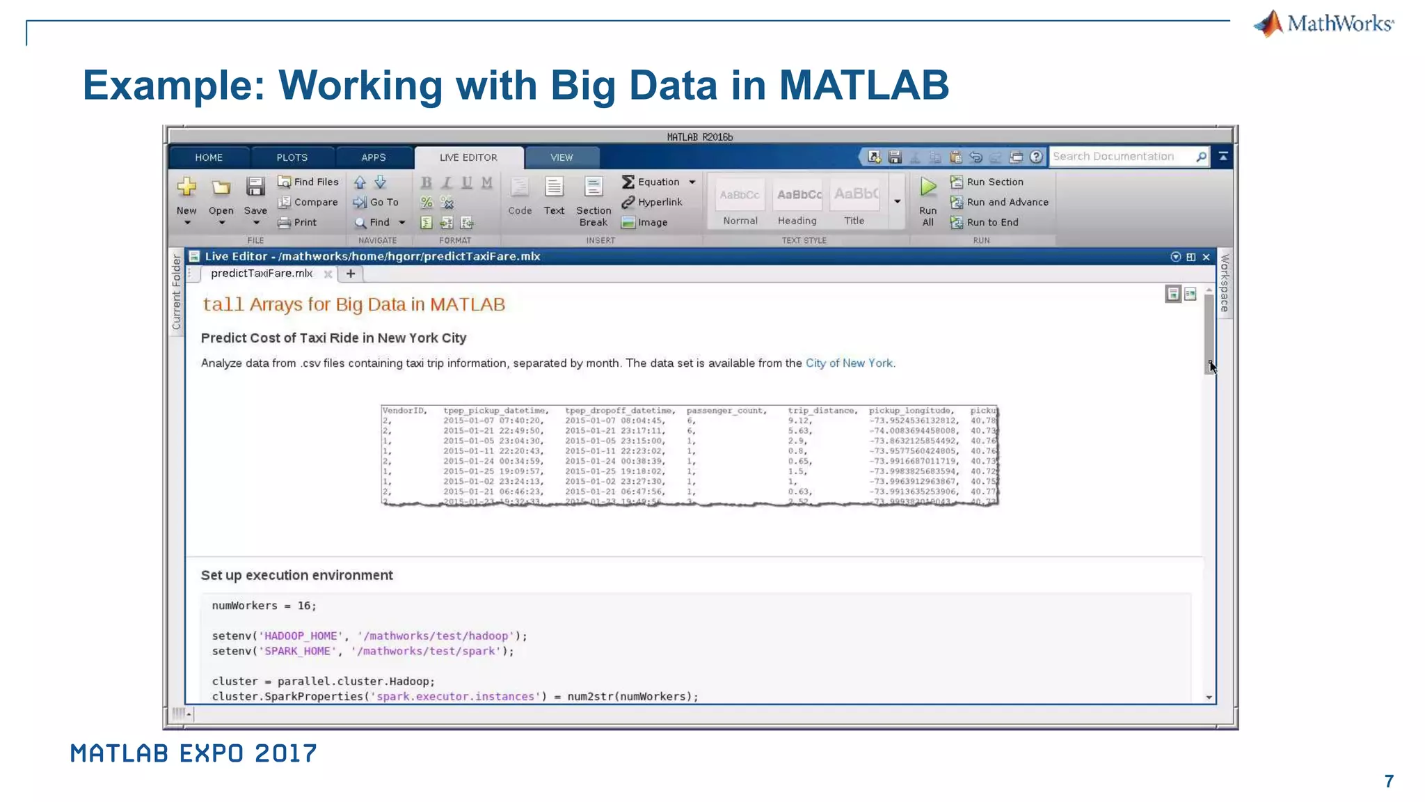 7 Example: Working with Big Data in MATLAB 