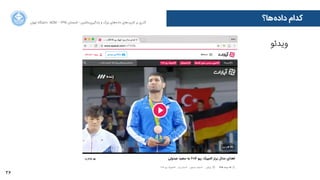 36
‫ﺍاﻥن‬‫ﺮ‬‫ﺗﻬ‬ ‫ﺩدﺍاﻧﺸﮕﺎﻩه‬ ACM - ۱۳۹۵ ‫ﺗﺎﺑﺴﺘﺎﻥن‬ - ‫‌ﻣﺎﺷﯿﻦ‬‫ﯼی‬‫ﯾﺎﺩدﮔﯿﺮ‬ ‫ﻭو‬ ‫ﺑﺰﺭرﮒگ‬ ‫‌ﻫﺎﯼی‬‫ﻩه‬‫ﺩدﺍاﺩد‬ ‫‌ﻫﺎﯼی‬‫ﺩد‬‫ﮐﺎﺭرﺑﺮ‬ ‫ﺑﺮ‬ ‫ﮔﺬﺭرﯼی‬
‫‌ﻫﺎ؟‬‫ﻩه‬‫ﺩدﺍاﺩد‬ ‫ﮐﺪﺍاﻡم‬
‌‫ﻮ‬‫ﻭوﯾﺪﺋ‬
 