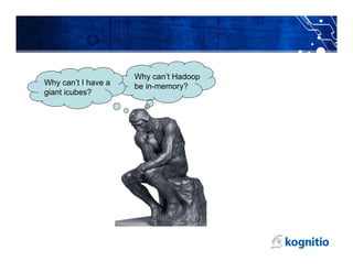 Why can’t Hadoop
Why can’t I have a   be in-memory?
giant icubes?
 