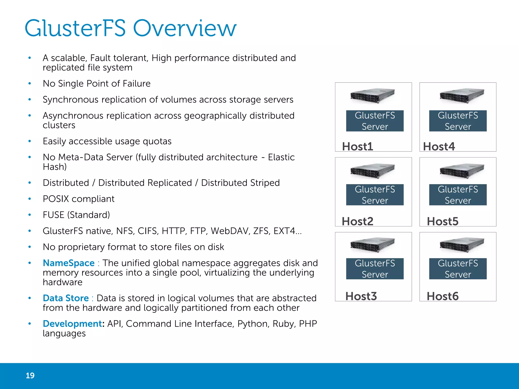 HDFS & MAPREDUCE
•

Clients

Hadoop Distributed File System
-

Asynchronous replication

-

Write-once and read-many (WORM)

-

Hadoop cluster with 3 DataNodes minimum

-

Data divided into blocks, each block replicated 3 times
(default)

-

No RAID required for DataNode

-

Interfaces: Java, Thrift, C
Library, FUSE, WebDAV, HTTP, FTP

-

NameNode holds filesystem metadata

-

•

A scalable, Fault tolerant, High performance distributed
file system

Files are broken up and spread over the DataNodes

Hadoop MapReduce
-

Software framework for distributed computation

-

Input | Map() | Copy/Sort | Reduce() | Output

-

JobTracker schedules and manages jobs

-

19

Master Node

TaskTracker executes individual map() and reduce() tasks
on each cluster node

Big Data with Not Only SQL

Worker Nodes

 