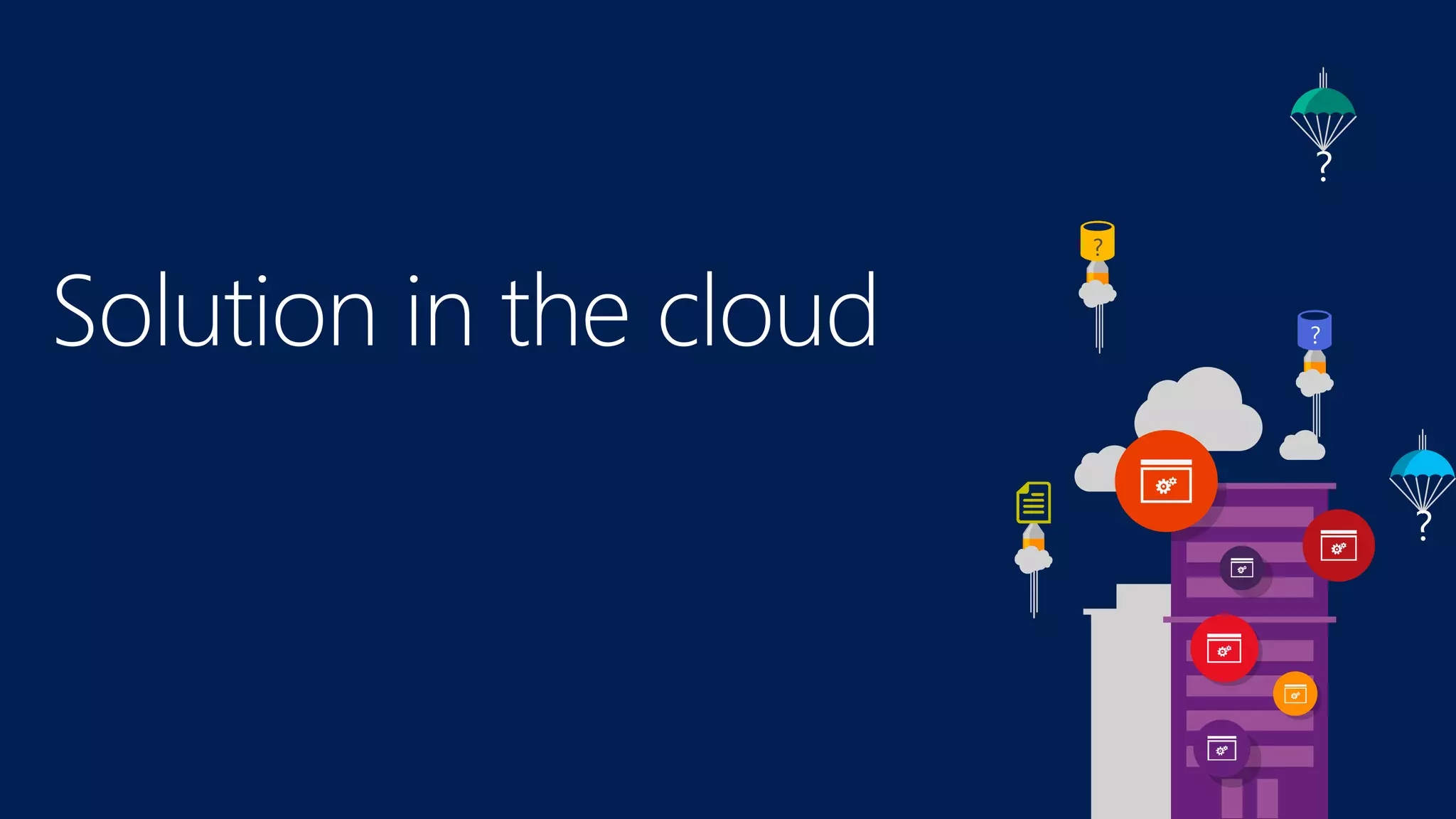 ?
?
?
?
Solution in the cloud
 