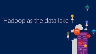 ?
?
?
?
Hadoop as the data lake
 