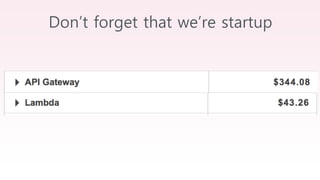 Don’t forget that we’re startup
 