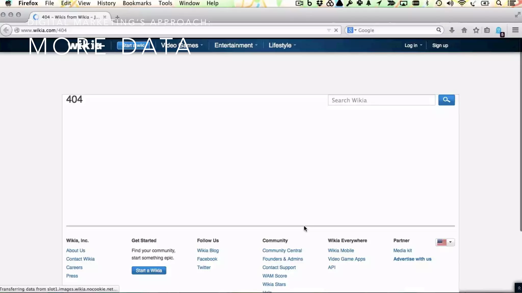DIGITAL MARKETING’S APPROACH: 
MORE DATA 
 