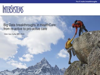 Big Data breakthroughs in HealthCare:
from re-active to pro-active care
Dirk Van Hyfte MD, PhD
 
