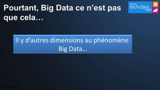 Pourtant, Big Data ce n’est pas
que cela…

       Il y d’autres dimensions au phénomène
                        Big Data…




4/10/201
 