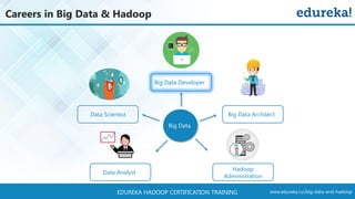 www.edureka.co/big-data-and-hadoopEDUREKA HADOOP CERTIFICATION TRAINING
Careers in Big Data & Hadoop
Big Data
Big Data Dev...
