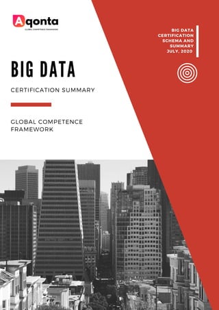 B I G D A T A
GLOBAL COMPETENCE
FRAMEWORK
CERTIFICATION SUMMARY
BIG DATA
CERTIFICATION
SCHEMA AND
SUMMARY
JULY, 2020
 