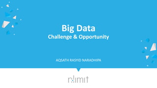 Big Data
Challenge & Opportunity
AQSATH RASYID NARADHIPA
 