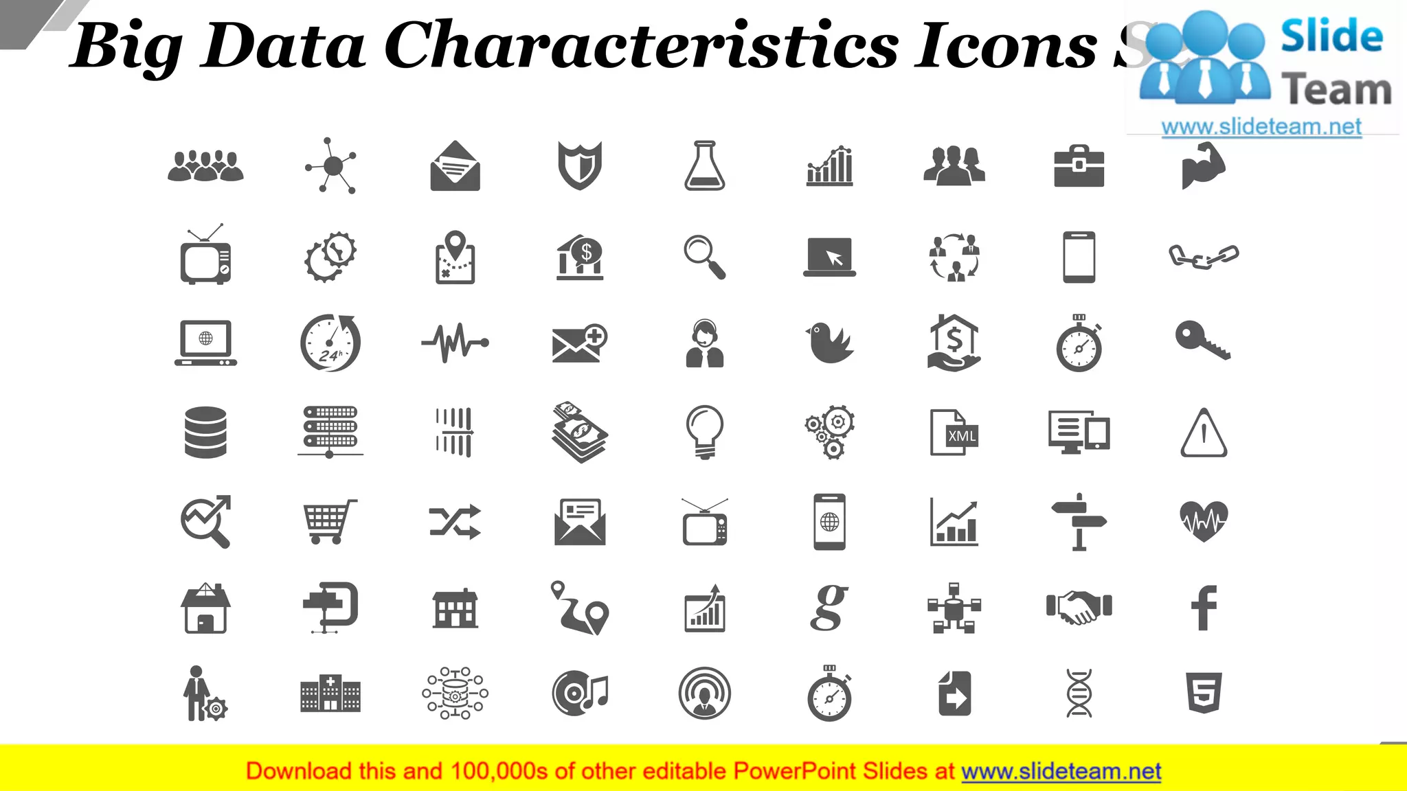 Big Data Characteristics Icons Set
24
 