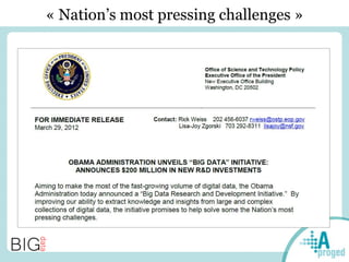 « Nation’s most pressing challenges »
 