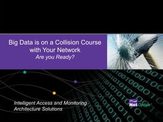 Big Data is on a Collision Course
       with Your Network
          Are you Ready?




 Intelligent Access and Monitoring
 Architecture Solutions
                         Net Optics Confidential and Proprietary
 