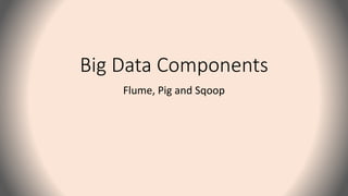 Big Data Components
Flume, Pig and Sqoop
 