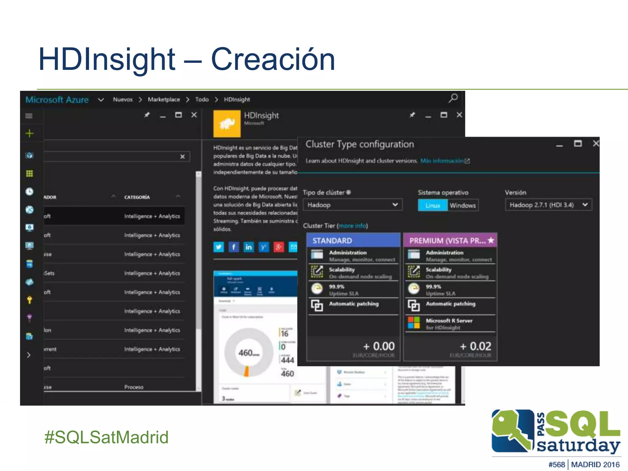 ##SQLSatMadrid
HDInsight – Creación
 
