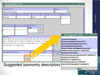 AccessInnovations,Inc..12/11/2013
Suggested taxonomy descriptors
 