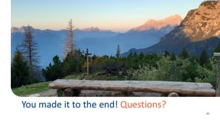 You made it to the end! Questions?
82
 