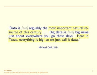 ‘Data is [are] arguably the most important natural re-
source of this century. ... Big data is [are] big news
just about e...