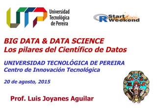 11
Prof. Luis Joyanes Aguilar
BIG DATA & DATA SCIENCE
Los pilares del Científico de Datos
UNIVERSIDAD TECNOLÓGICA DE PEREIRA
Centro de Innovación Tecnológica
20 de agosto, 2015
 
