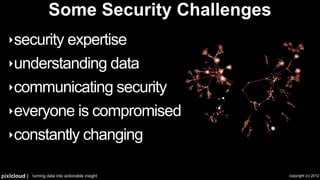 Some Security Challenges
  ‣security expertise
  ‣understanding data
  ‣communicating security
  ‣everyone is compromised
...