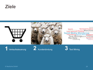 Ziele

1

Verkaufssteuerung

© Neofonie GmbH

2

Kundenbindung

3

Text Mining

24

 