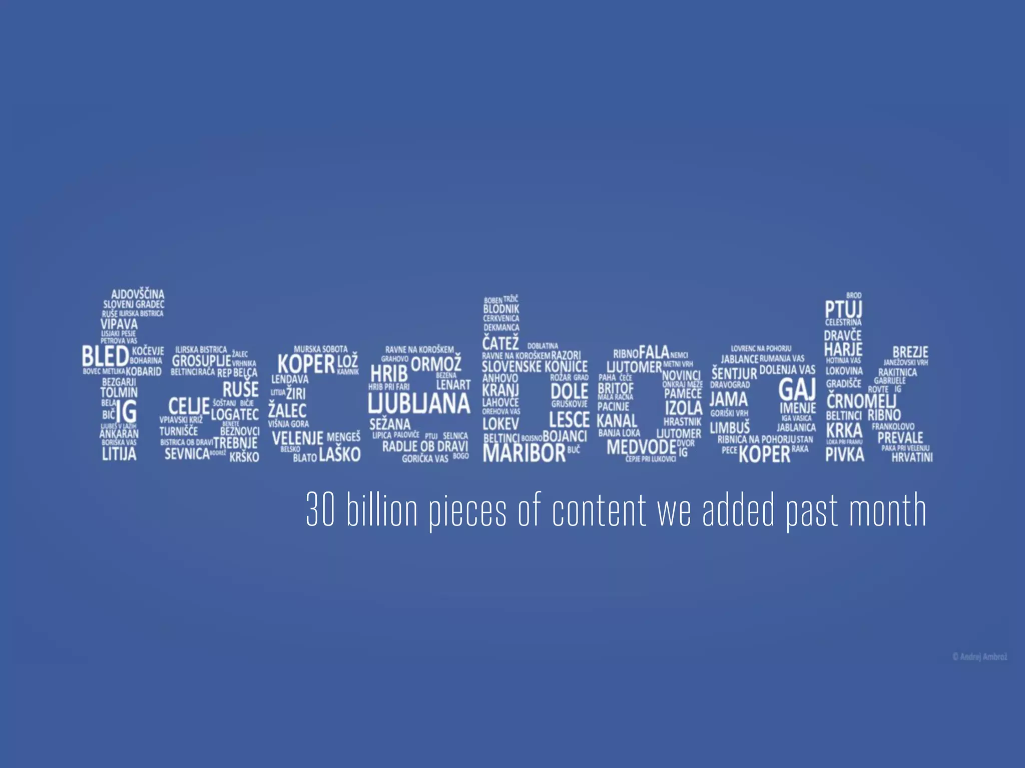 30 billion pieces of content we added past month