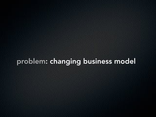 problem: changing business model
 