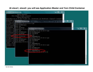 Big Data Hadoop
At slave1, slave2: you will see Application Master and Yarn Child Container
 