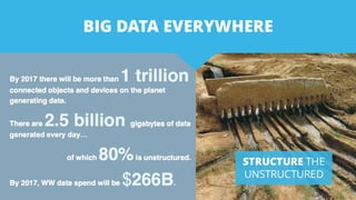 BIG DATA EVERYWHERE
STRUCTURE THE
UNSTRUCTURED
 