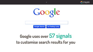 17

Google uses over 57 signals
to customise search results for you

 