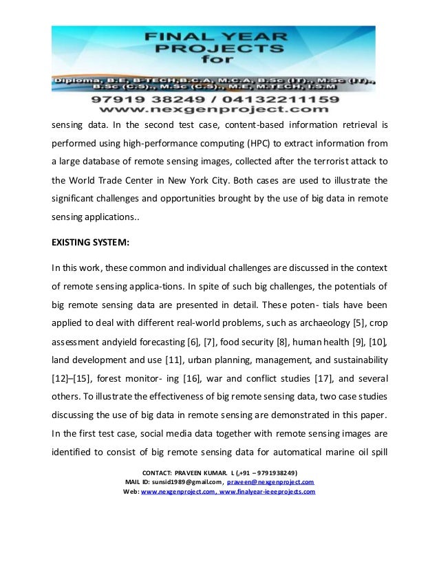 Big Data For Remote Sensing 2 Challenges And Opportunities - 