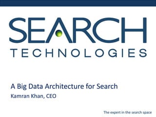 A Big Data Architecture for Search
Kamran Khan, CEO
The expert in the search space

 