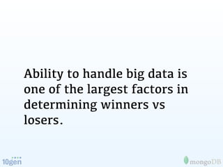 Ability to handle big data is
one of the largest factors in
determining winners vs
losers.
 