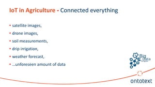 IoT in Agriculture - Connected everything
• satellite images,
• drone images,
• soil measurements,
• drip irrigation,
• we...
