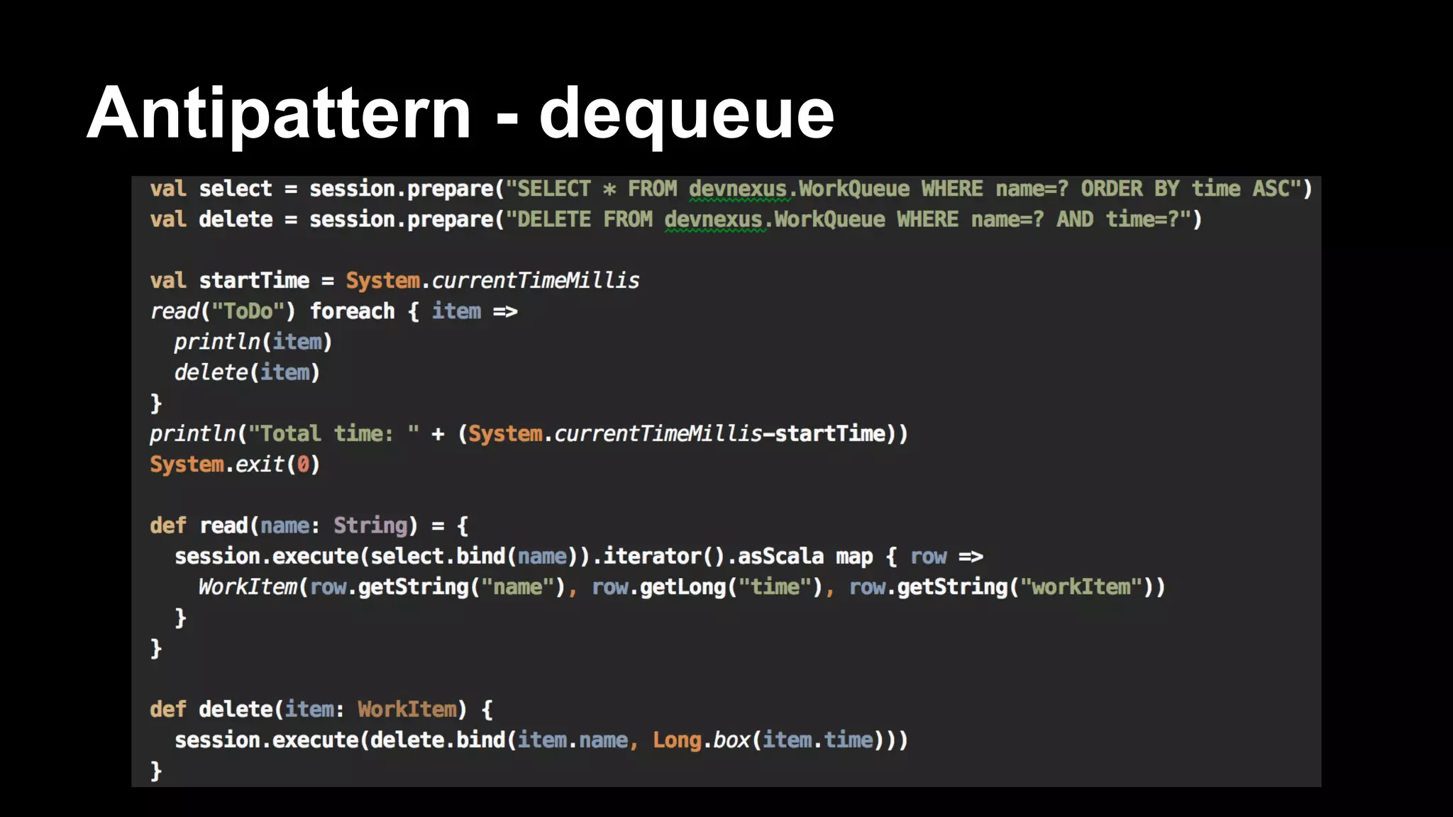 Antipattern - dequeue

 