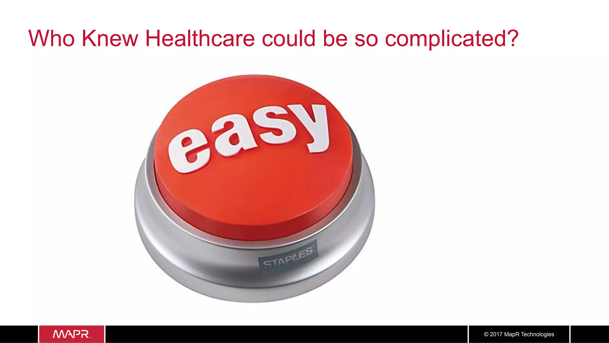 33© 2017 MapR Technologies
Who Knew Healthcare could be so complicated?
 