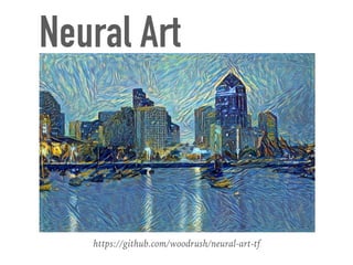 https://github.com/woodrush/neural-art-tf
Neural Art
 