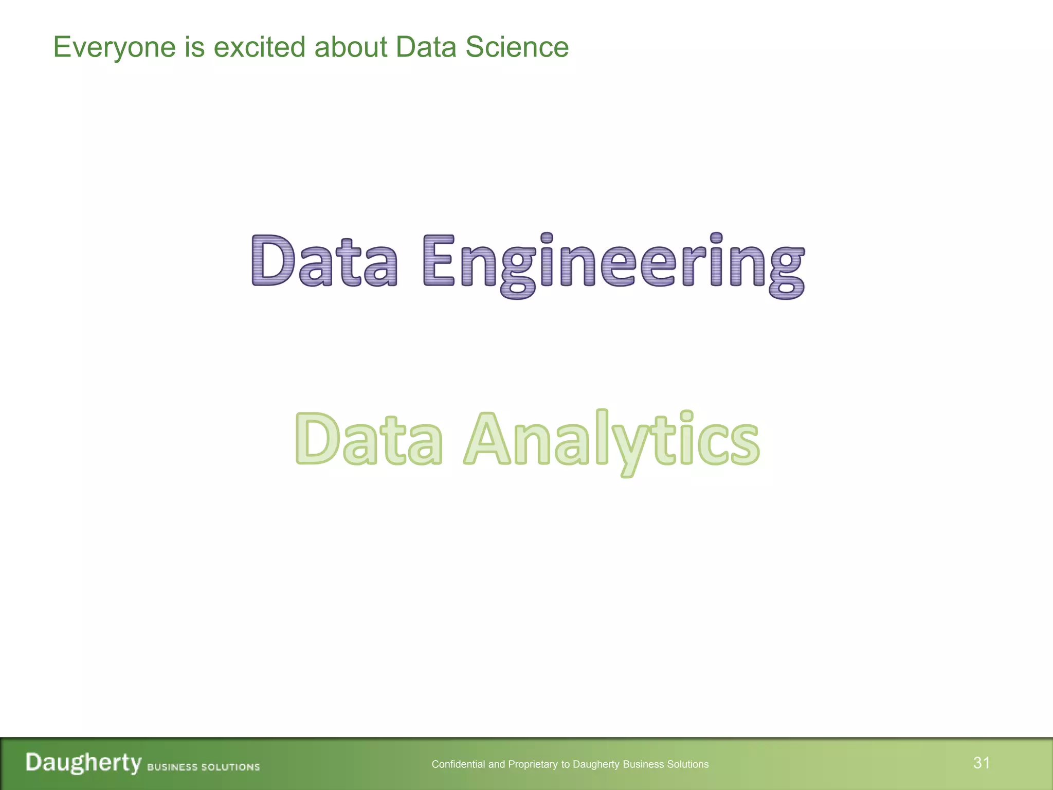 Confidential and Proprietary to Daugherty Business Solutions 31
Everyone is excited about Data Science
 