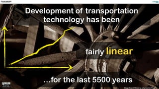 Stage Coach Wheel by arbyreed on Flickr
Development of transportation
technology has been
fairly linear
…for the last 5500 years
 