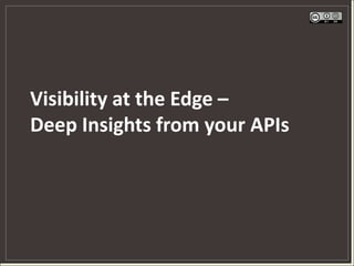 Visibility at the Edge –
Deep Insights from your APIs
 