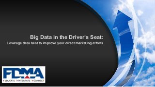 Big Data in the Driver’s Seat:
Leverage data best to improve your direct marketing efforts

 