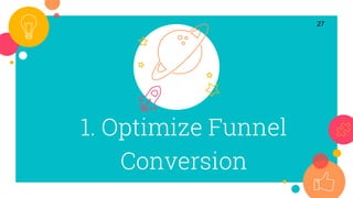 1. Optimize Funnel
Conversion
27
 