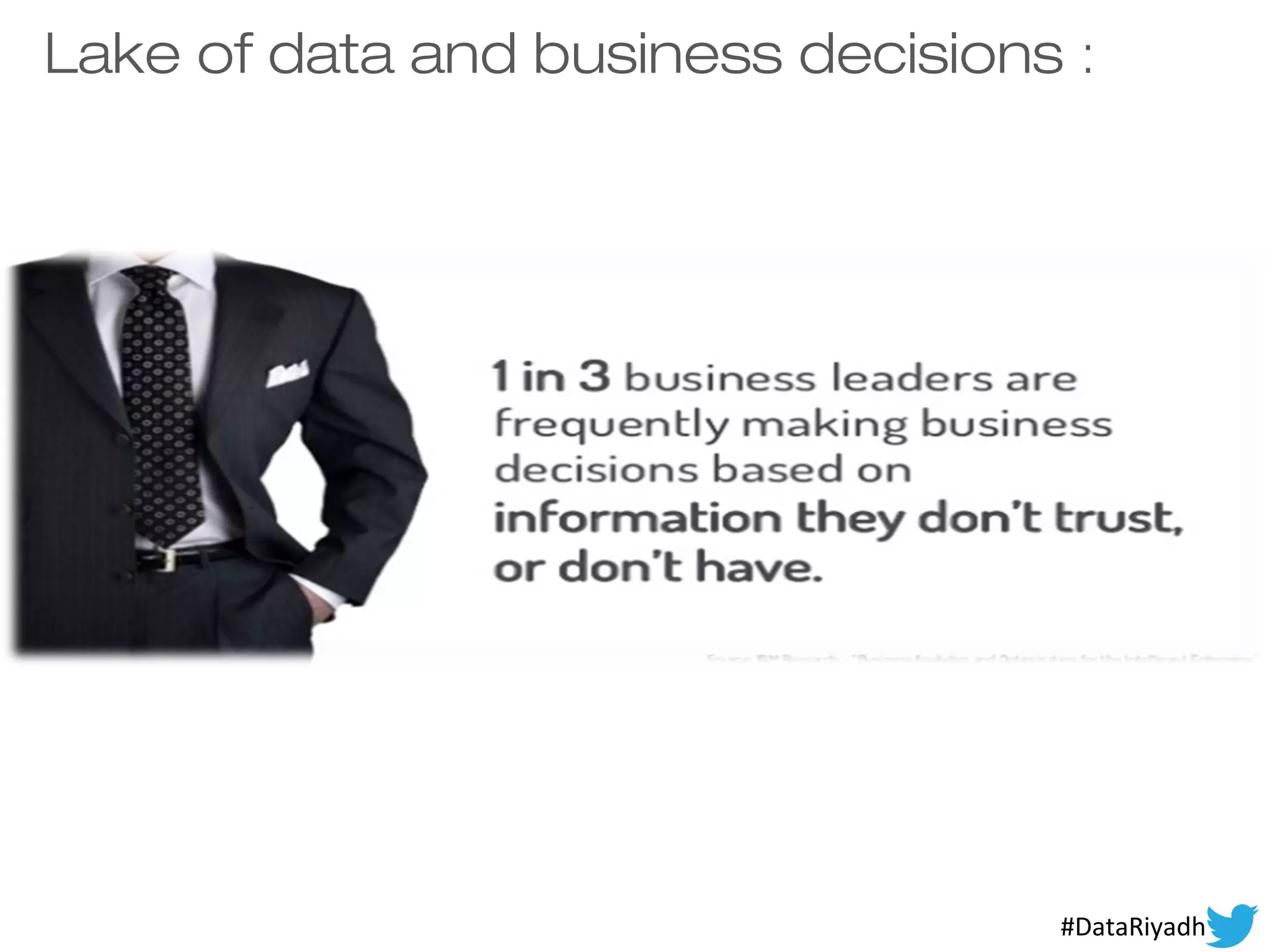 Lake of data and business decisions :
2#DataRiyadh
 