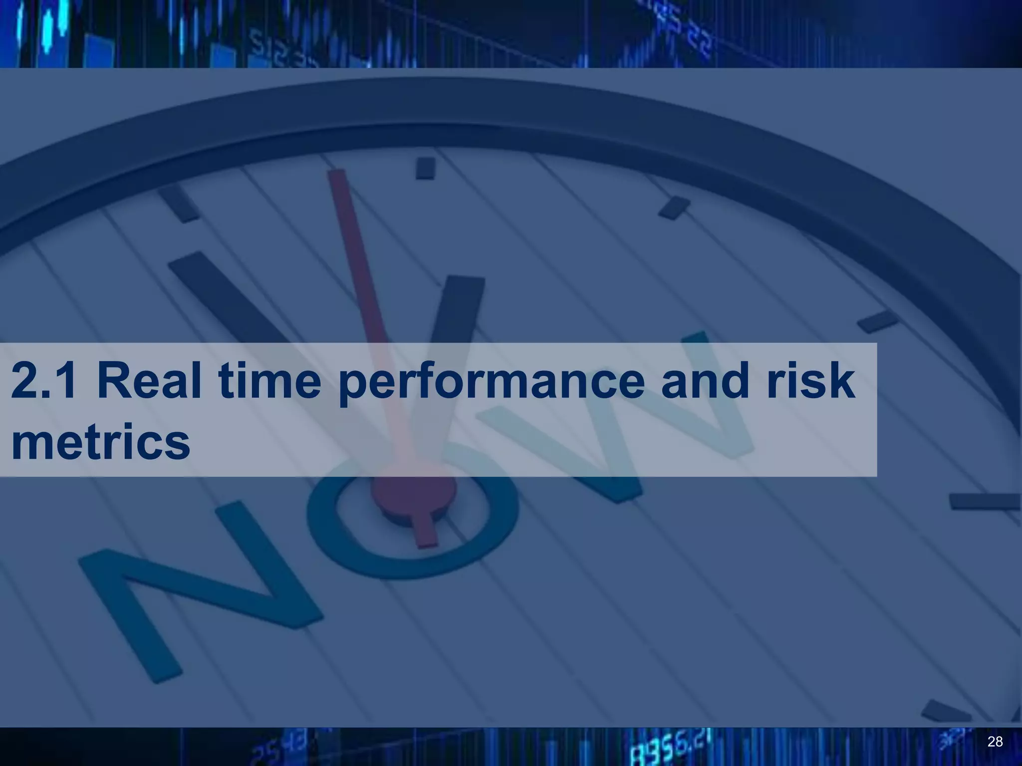 28
2.1 Real time performance and risk
metrics
 
