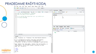 PRADEDAME RAŠYTI KODĄ
15
 