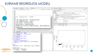KURIAME REGRESIJOS MODELĮ
20
 
